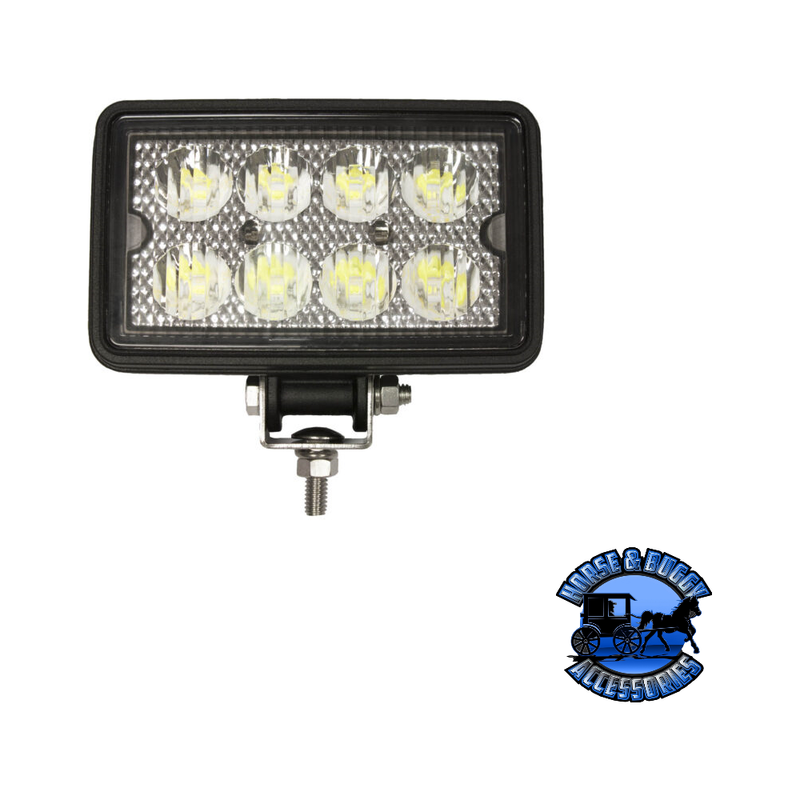 903-MV 3"x5" White Multi-volt LED Work Light, Rectangular, Pedestal-Mount 2000 Lumen Light Gray