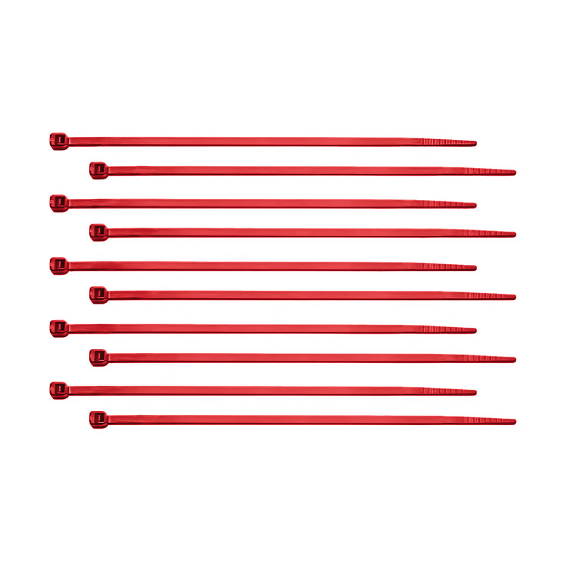 Bridas para cables de nailon de 6" - Rojas (paquete de 10)