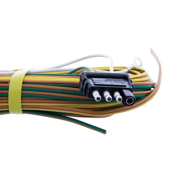 Arnés de luces LED para remolque de 4 vías: cables positivos de 25' y cable a tierra de 16"