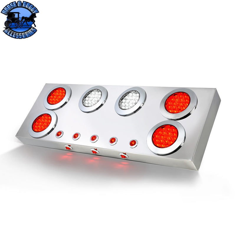 91320 SS REAR LIGHT PANEL W/ 4" & 1" RED/ RED/ WHITE/ LED LIGHTS, V3