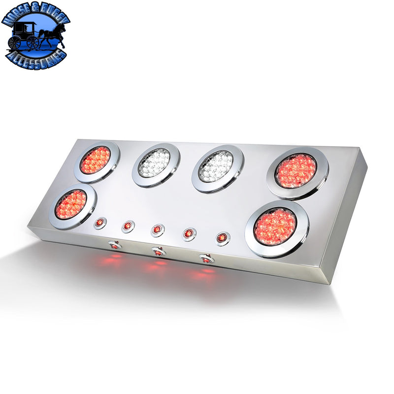91321 SS REAR LIGHT PANEL W/4" & 1" RED/CLEAR/WHITE LED LIGHTS, V3