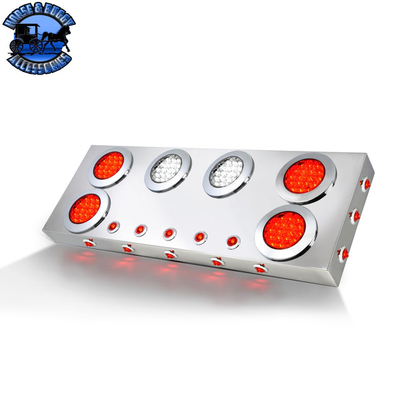 91324 SS REAR LIGHT PANEL W/ 4" & 1" RED/RED/WHITE/ & SIDE LED, V3