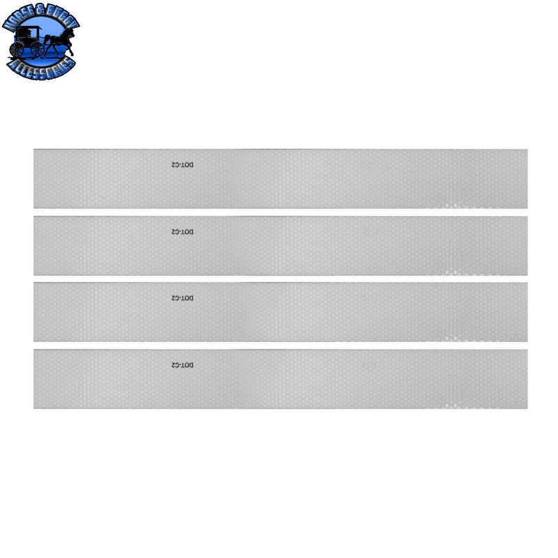 CINTA DE CONSPICUIDAD DOT-C2 DE 18" BLANCA COMPLETA, 4 TIRAS/JUEGO