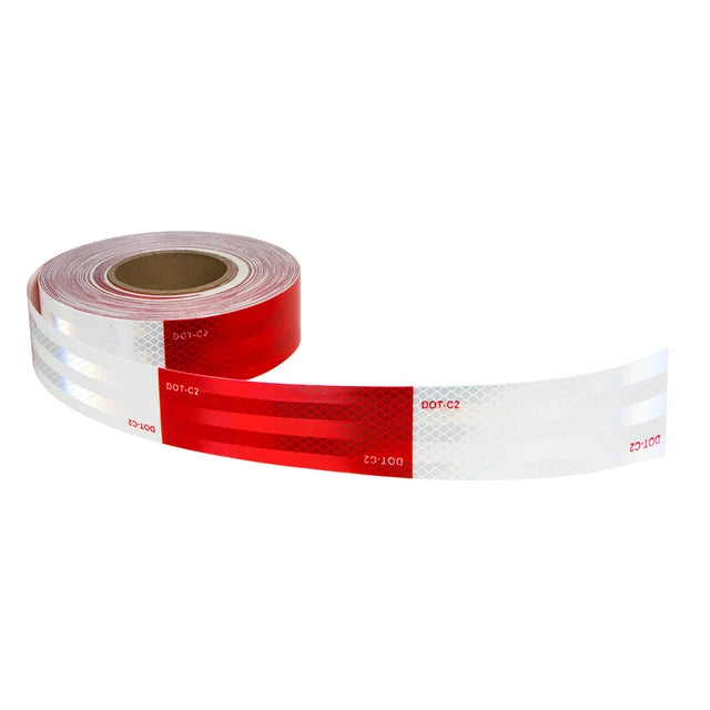#92296-1ft HI-VIZ DOT-C2 CONSPICUITY TAPE 6" RED/6" WHITE, 2"X150' ROLL (sold by the foot)