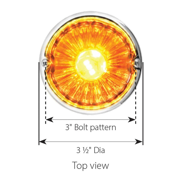 Goldenrod Grand General Flush Mount 3.5″ Glass Watermelon Light Kits (1 wire 1156) (choose color) WATERMELON 1156 dark amber,light amber,blue,clear,red,green,purple