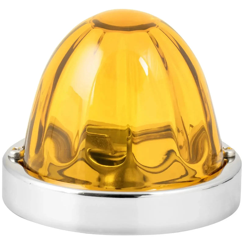 3.5" Classic Watermelon Glass Lens & Stainless Steel Customizable Kit (CHOOSE COLOR AND BULB STYLE) Watermelon Light 1156 BULB BASE (LIGHT AMBER),1157 BULB BASE (LIGHT AMBER) Sandy Brown