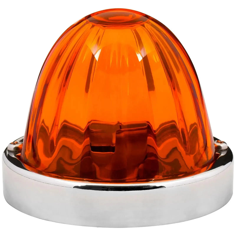 3.5"  Watermelon PLUS Glass Lens & Stainless Steel Customizable Kit, NO BULB,(CHOOSE COLOR & BULB BASE) Watermelon Light 1156 BULB BASE (DARK AMBER),1157 BULB BASE (DARK AMBER) Chocolate