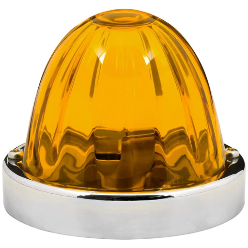 3.5"  Watermelon PLUS Glass Lens & Stainless Steel Customizable Kit, NO BULB,(CHOOSE COLOR & BULB BASE) Watermelon Light 1156 BULB BASE (LIGHT AMBER),1157 BULB BASE (LIGHT AMBER) Goldenrod