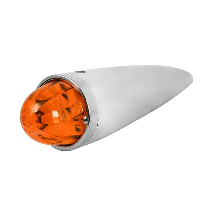 Light Gray Classic Watermelon LED Cab Light with Chrome Plastic Housing and Stainless Steel Bezel LED Cab Light amber/amber