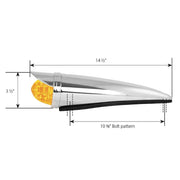 Classic Watermelon LED Cab Light with Chrome Plastic Housing (w/Visor) (Choose Color) LED Cab Light amber/amber,amber/clear,amber/smoke Light Gray