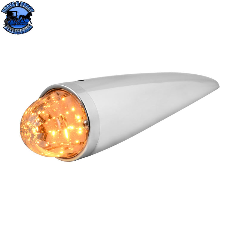 #93501 3.5"  Amber/Clear Watermelon Cab Light W/O Visor (chrome die cast housing)