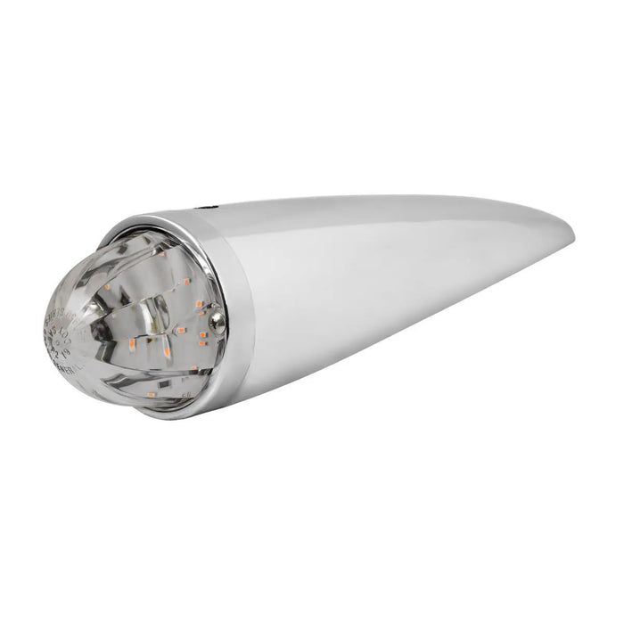 Gray Classic Watermelon LED Cab Light with Chrome Plastic Housing and Stainless Steel Bezel LED Cab Light amber/clear