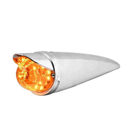 Light Gray Classic Watermelon LED Cab Light with Chrome Plastic Housing (w/Visor) (Choose Color) LED Cab Light amber/amber,amber/clear,amber/smoke