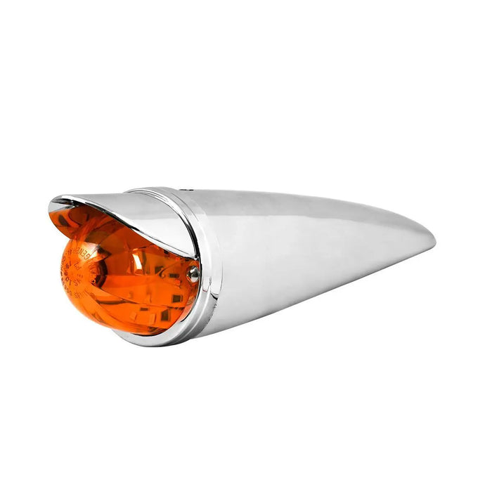 Light Gray Classic Watermelon LED Cab Light with Chrome Plastic Housing and Chrome Bezel with Visor LED Cab Light amber/amber