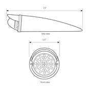 93724 3.5" CR. CAB LED LIGHT W/L. AM WATERMELON GLASS LENS & VISOR watermelon glass lens White Smoke