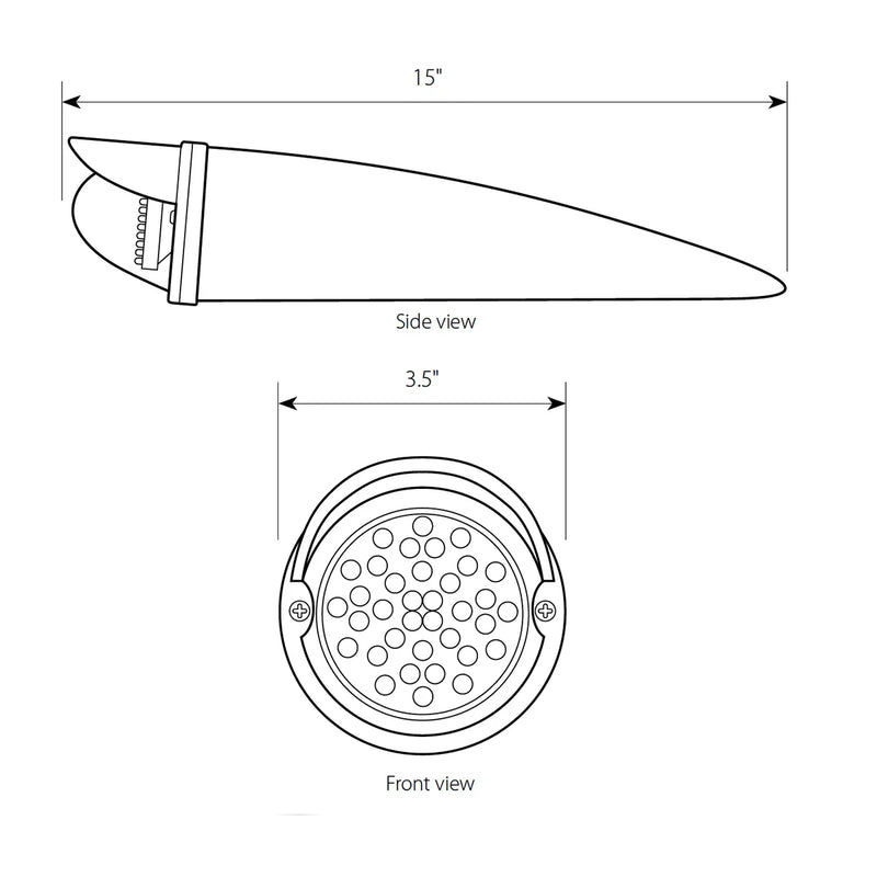 93724 3.5" CR. CAB LED LIGHT W/L. AM WATERMELON GLASS LENS & VISOR watermelon glass lens White Smoke