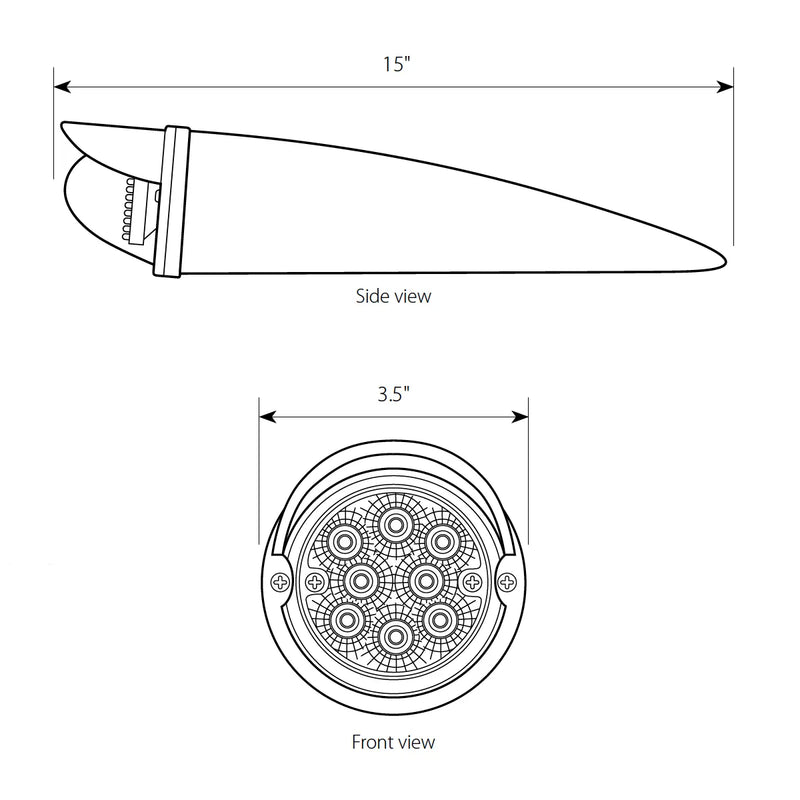 93780 3.5" CR. DIE CAST CAB AMBER/ AMBER SPYDER 8-LED LIGHT Black