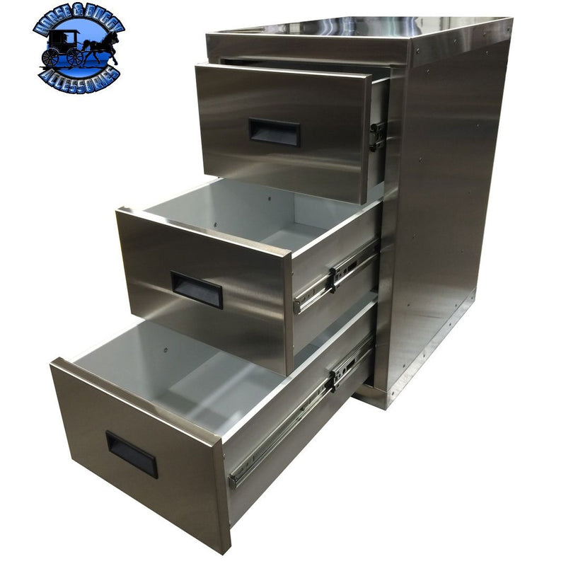 CAJA DE ALMACENAMIENTO UNIVERSAL DE 3 CAJONES DE ACERO INOXIDABLE (15-1/4''WX 21''T)