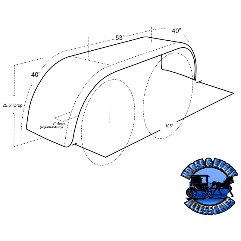 H-5506 430 S.S. LOW RIDER FULL FENDER; 26'' DROP (SOLD BY THE PAIR) Black