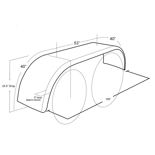 Light Gray H-9506 24'' X 105'' 304SS FULL FENDER FULL FENDERS