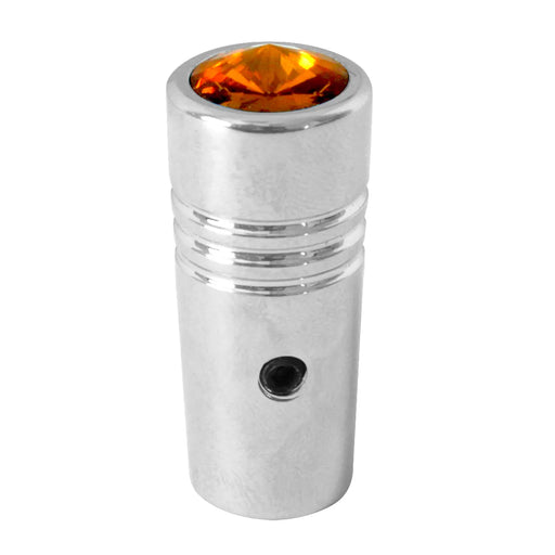 95070 1" CR. ALUM. SWITCH EXTENSION W/AMBER CRYSTAL FOR PETERBILT TOGGLE SWITCH Light Gray