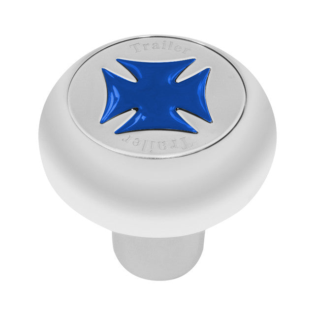 95341 Trailer Iron Cross Chrome Air Valve Knob (Blue)