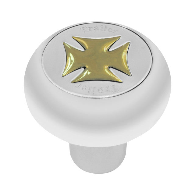 95342 Trailer Iron Cross Chrome Air Valve Knob in Gold/Silver
