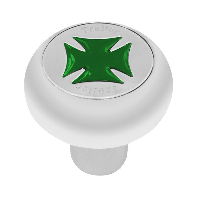 95343 Trailer Iron Cross Chrome Air Valve Knob (Green)