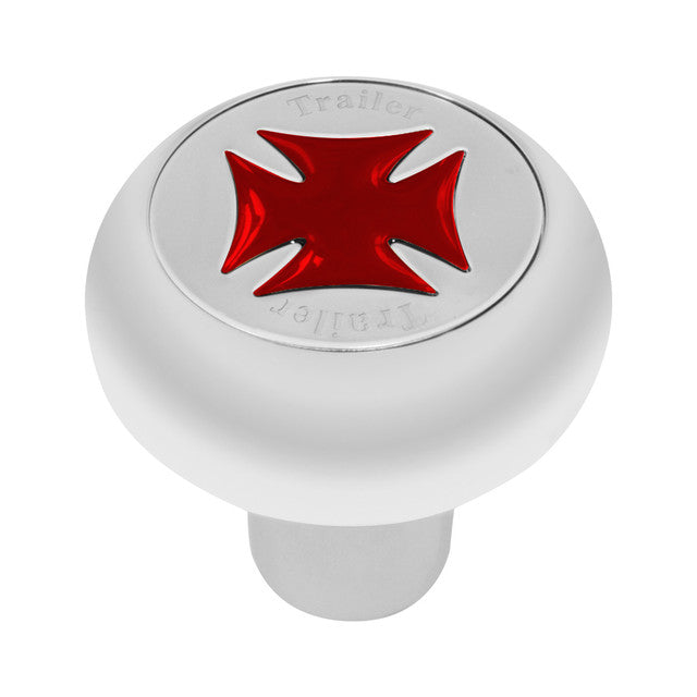 95345 Trailer Iron Cross Chrome Air Valve Knob (Red)