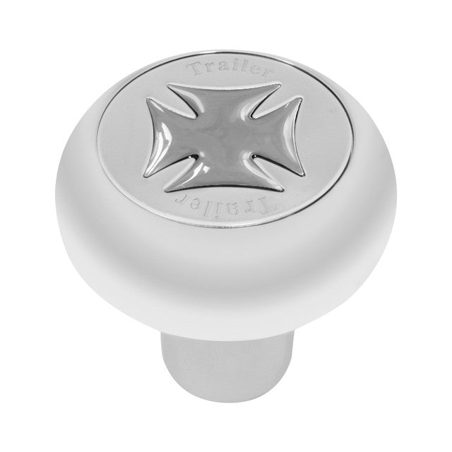 95346 Iron Cross Chrome Air Valve Knob in Silver