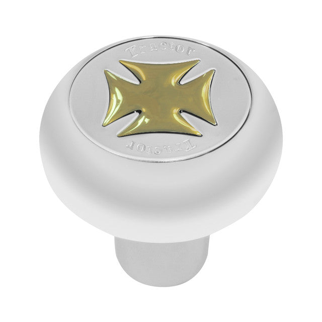 95352 Tractor Iron Cross Chrome Air Valve Knob in Gold