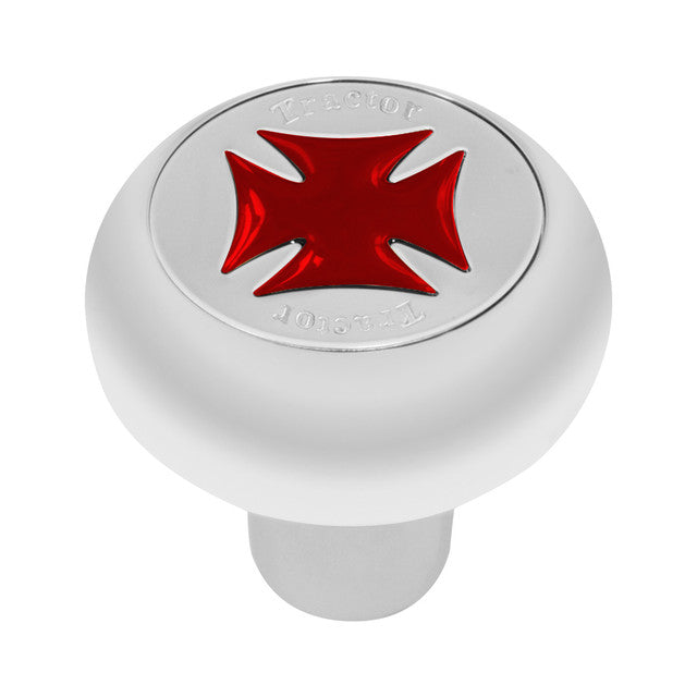 95355 Tractor Iron Cross Chrome Air Valve Knob (Red)