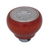 95406 Washer/Wiper Iron Cross Wood Dashboard Knob (Silver)