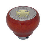 95412 Panel Light Iron Cross Wood Dashboard Knob (Gold)