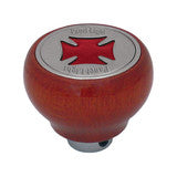 95415 Panel Light Iron Cross Wood Dashboard Knob (Red)