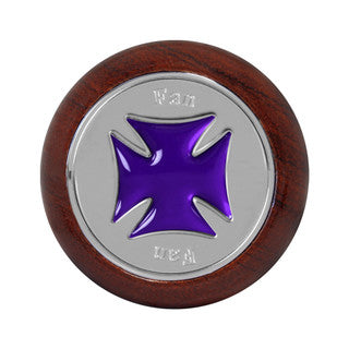 95464 Fan Iron Cross Rosewood Dashboard Knob (Purple)