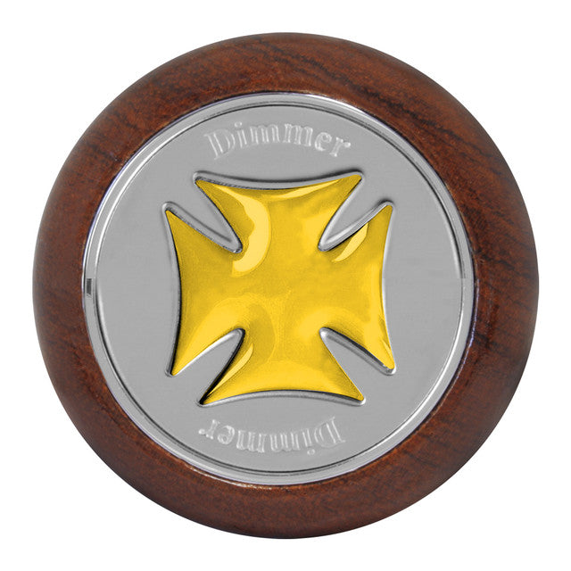 95472 Dimmer Iron Cross Rosewood Dashboard Knob (Gold)