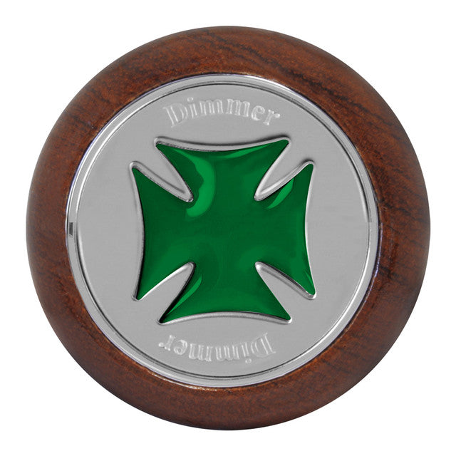 95473 Dimmer Iron Cross Rosewood Dashboard Knob (Green)