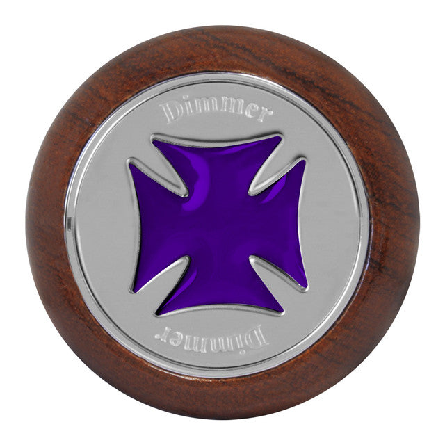 95474 Dimmer Iron Cross Rosewood Dashboard Knob (Purple)