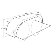 H-9556 31'' X 105'' 304SS LOW RIDER FULL FENDER FULL FENDERS Black