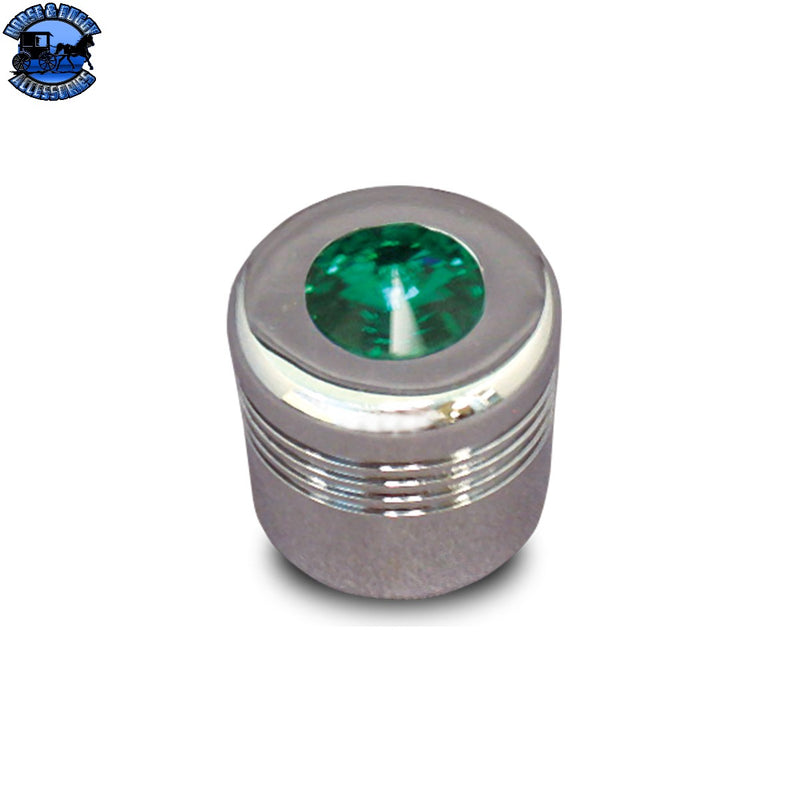 95623 CR. ALUM. GLOVE BOX KNOB COVER W/GREEN CRYSTAL