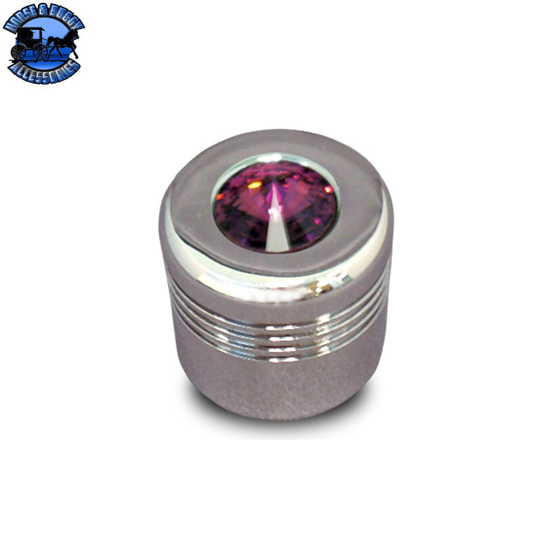 95624 CR. ALUM. GLOVE BOX KNOB COVER W/PURPLE CRYSTAL