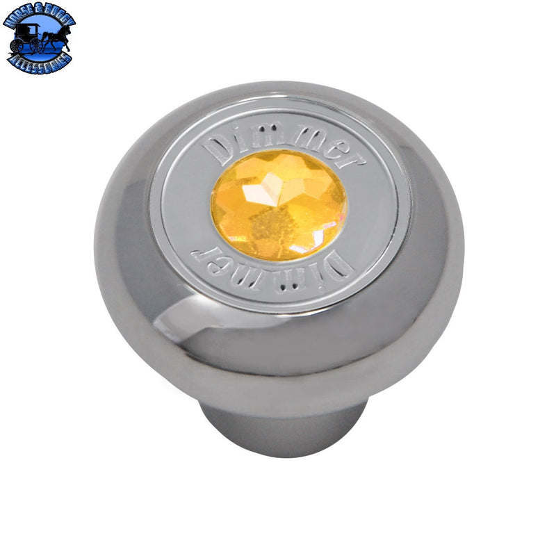 95660 CR. ALUM. DASHBOARD KNOB W/ AMBER JEWEL & SS DIMMER PLATE