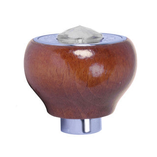 POMO DEL TABLERO DE MADERA CON JOYA TRANSPARENTE Y PLACA DE VENTILADOR DE ACERO INOXIDABLE