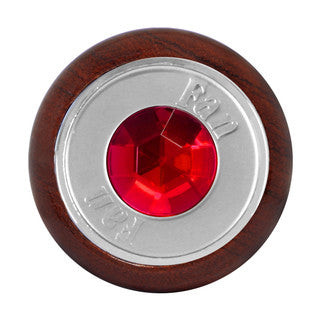 POMO DEL TABLERO DE PALISANDRO CON JOYA ROJA Y PLACA DE VENTILADOR DE ACERO INOXIDABLE