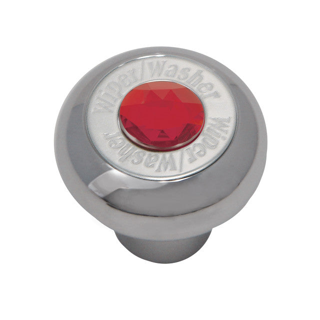 95755 Chrome Plated Dashboard Control Knob with Red Crystal (Wiper/Washer)
