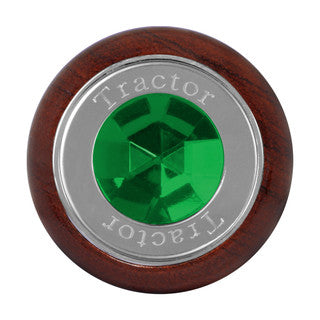 Large Rosewood Knob w/ SS Tractor/Trailer Plate & Color Jewel