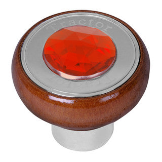 Large Rosewood Knob w/ SS Tractor/Trailer Plate & Color Jewel