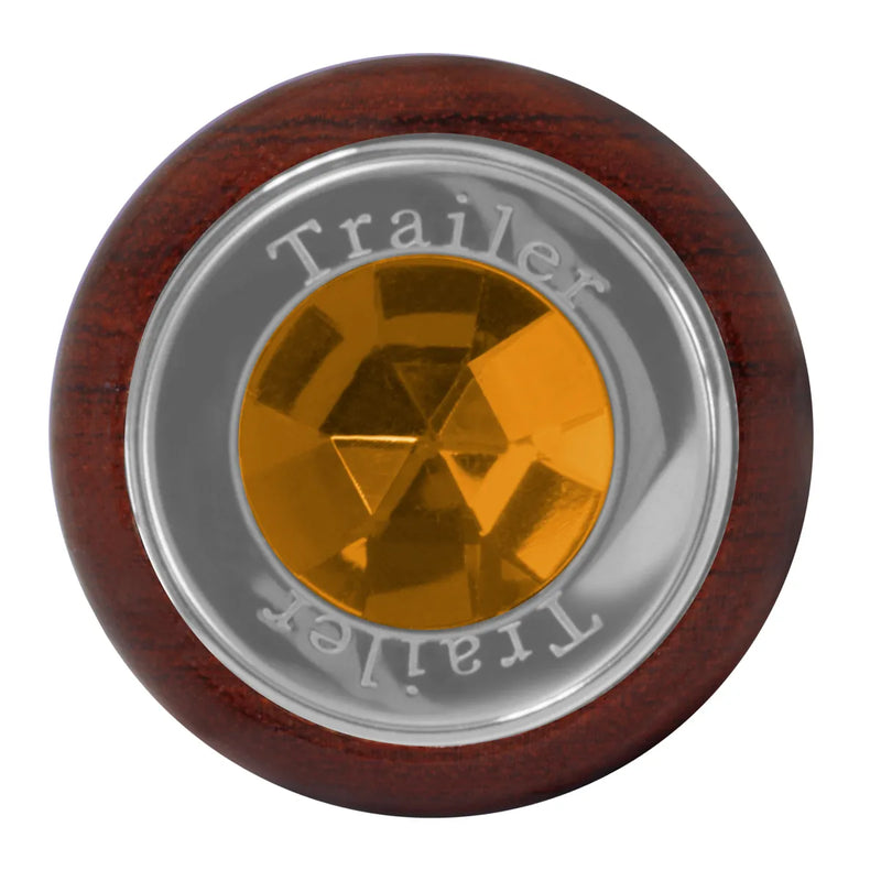 95900 Trailer Script Screw-In Air Valve Control Knobs with Amber Crystal Dark Olive Green