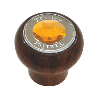 Large Rosewood Knob w/ SS Tractor/Trailer Plate & Color Jewel